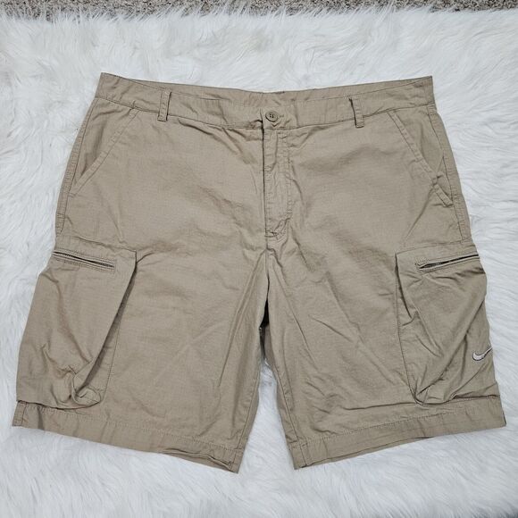 Nike Cargo Shorts Men's 40 6th Man Rip Stop Woven Performance 613644-235 Khaki - Picture 1 of 10